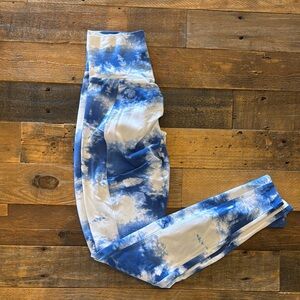 Bombshell Sportswear Blue and White Artistic Leggings